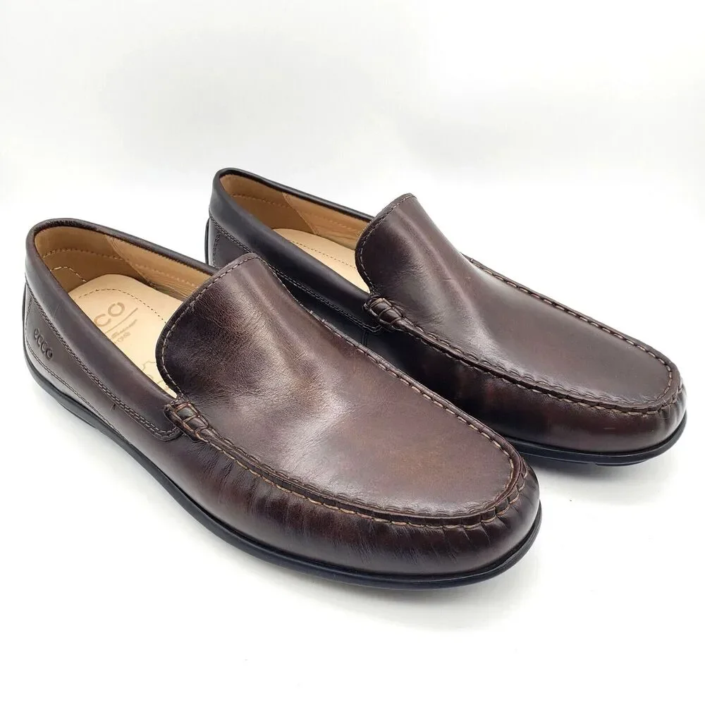 ECCO Classic Moc 2.0 Slip On Driving Shoes Loafer Brown US Men's Size 43, 9-9.5